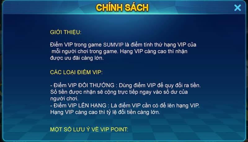 Điểm VIP Sumvip 