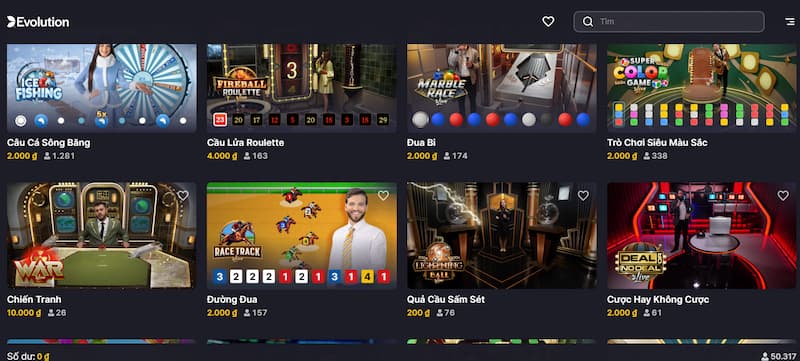 Kho game cược tại sòng bạc SumVip 