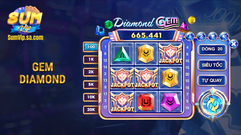 Gem diamond Sumvip - Săn kim cương đổi thưởng siêu tốc 1 gem diamond